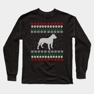 Pitbull Ugly Christmas Sweater Gift Long Sleeve T-Shirt